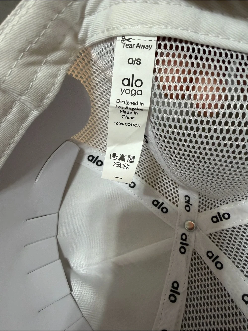 ALO Yoga White Trucker Hat with Embroidered Logo